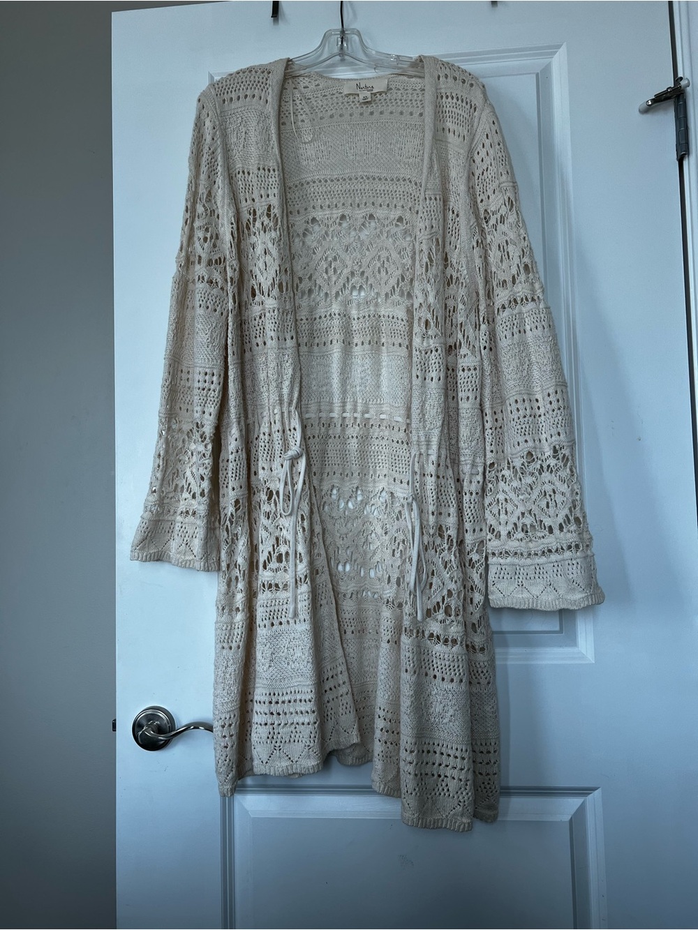 Nurture by Lamaze Cream Crochet Open Cardigan Sweater